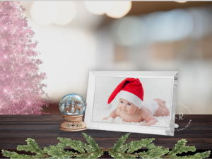 Personalised Christmas Photo Crystal Glass Rectangle Frame