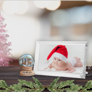 Personalised Christmas Photo Crystal Glass Rectangle Frame