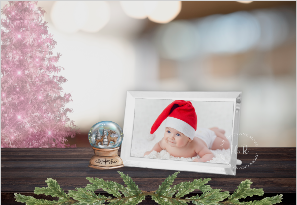 Personalised Christmas Photo Crystal Glass Rectangle Frame