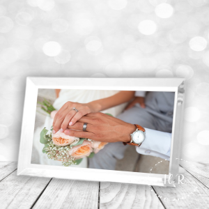Personalised Wedding Photo Crystal Glass Rectangle Frame