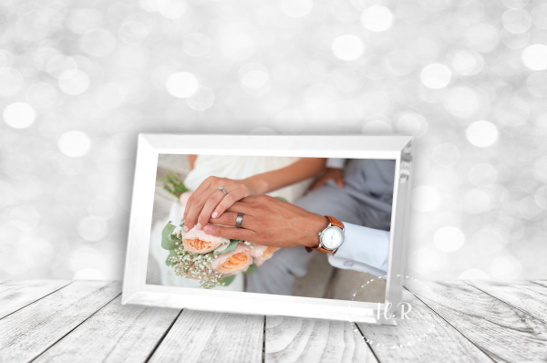 Personalised Wedding Photo Crystal Glass Rectangle Frame