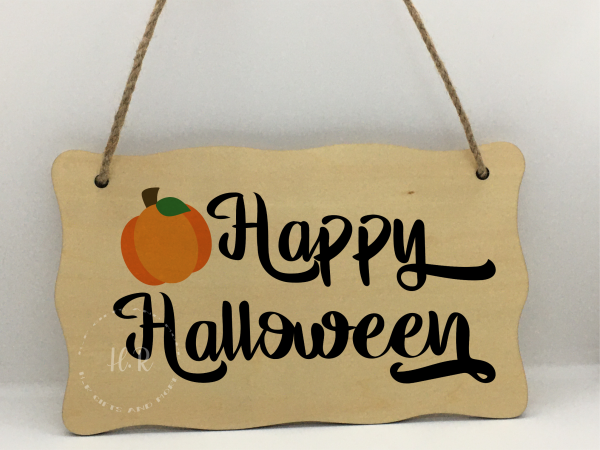 Happy Halloween Wooden Hanger