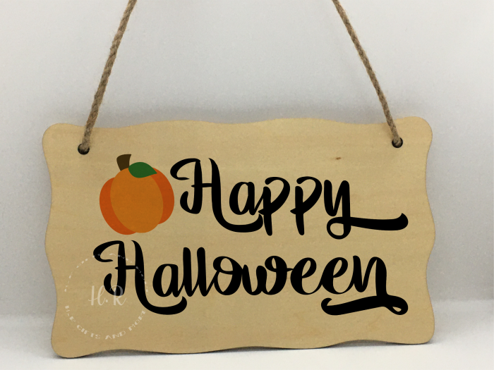 Happy Halloween Wooden Hanger