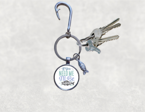 If you Need Me, I'll Be Fishing Keyring with Charms