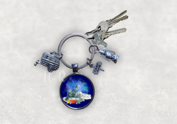 Camping Keyring with Charms