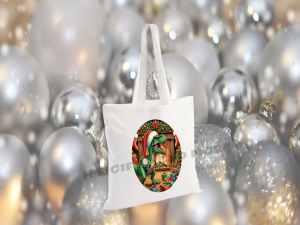 Personalised Christmas Dinosaur Tote Bag