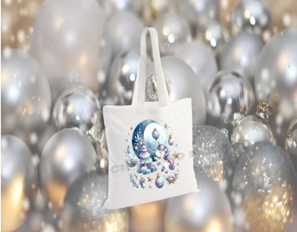 Personalised Christmas Unicorn Tote Bag