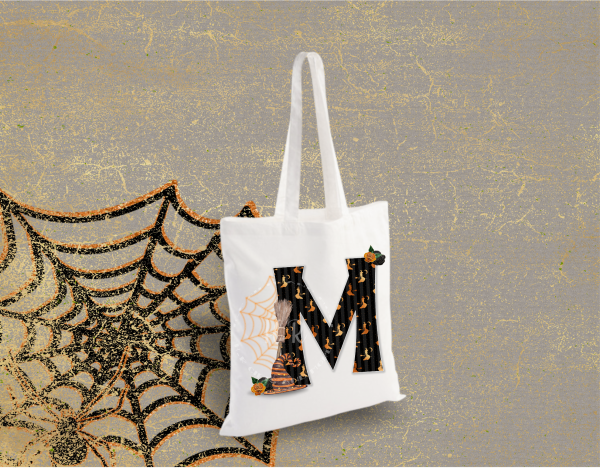 Halloween Initial Witches Treat Bag