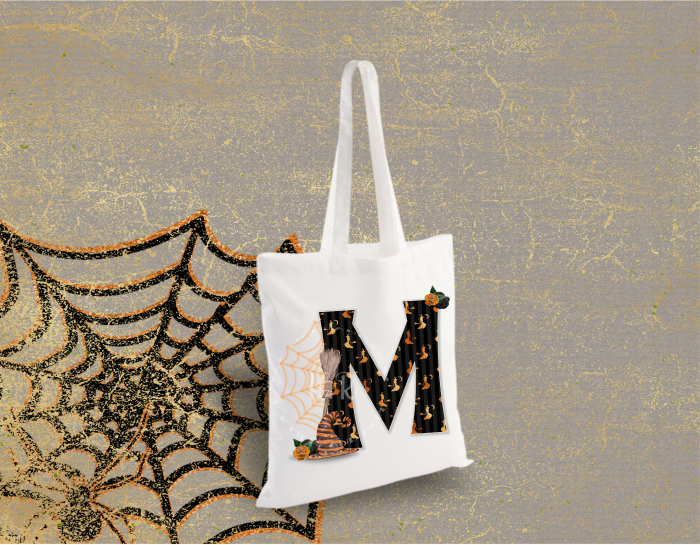 Halloween Initial Witches Treat Bag