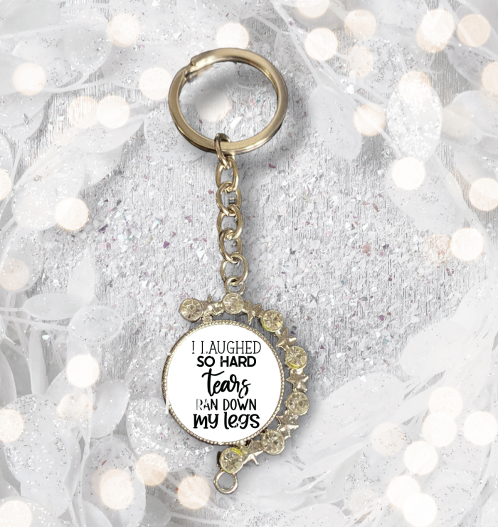 I Laughed So Hard Tears Ran Down My Legs Star Moon Keyring
