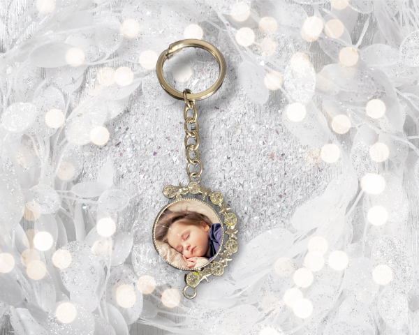 Personalised Photo Star Moon Keyring
