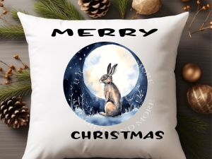 Winter Hare Christmas Cushion