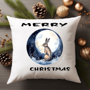 Winter Hare Christmas Cushion