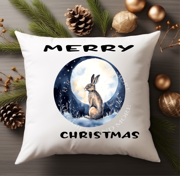 Winter Hare Christmas Cushion