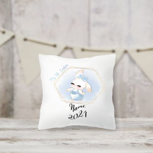 Personalised Blue or Pink Easter Bunny Cushion