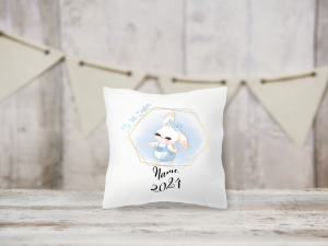 Personalised Blue or Pink Easter Bunny Cushion