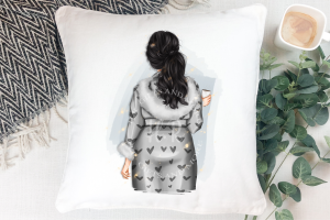 Personalised Cosy Dressing Gown Girl Cushion