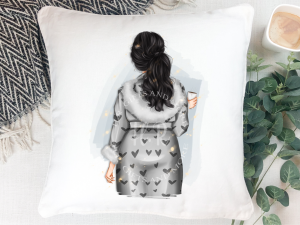 Personalised Cosy Dressing Gown Girl Cushion