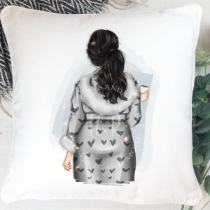 Personalised Cosy Dressing Gown Girl Cushion