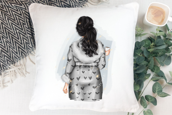 Personalised Cosy Dressing Gown Girl Cushion