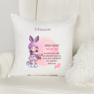 Personalised Worry Cushion Pink