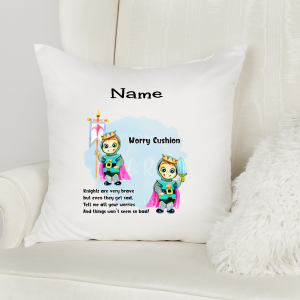 Personalised Worry Cushion Blue