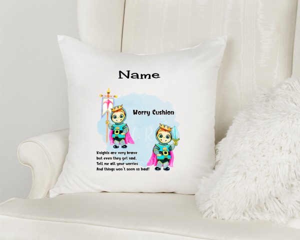 Personalised Worry Cushion Blue