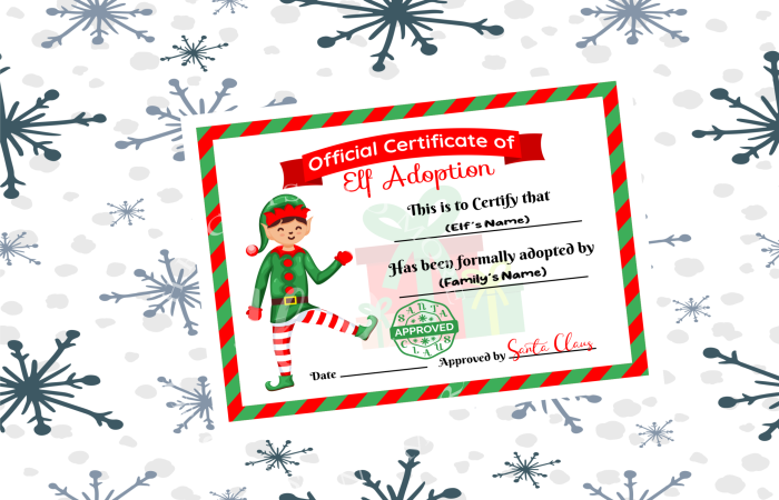 Elf Welcome letter and Elf Certificate Bundle - Image 2