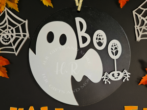 Home Halloween Boo Ghost an Spider Web Hanger