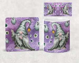 Halloween Gnome Mug and Coaster Set