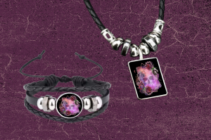 Halloween Skull Necklace and Bracelet Set