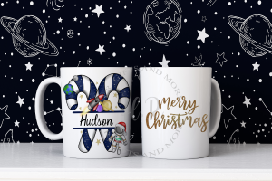 Personalised Candy Cane Space Mug